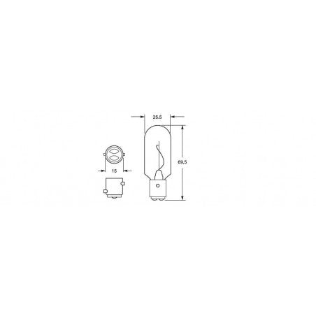Hella Navigation Bulb 24V 10W BAY15d 12CD