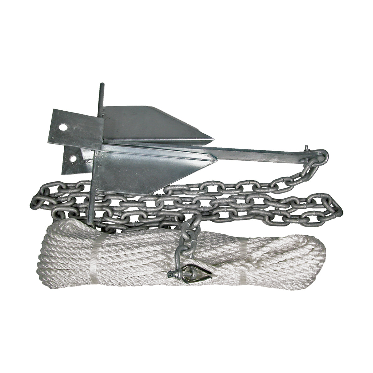 BLA Galvanised Sand Anchor Kit 4Lb with 6mm x 50m Rope and 2 x 6mm Chain