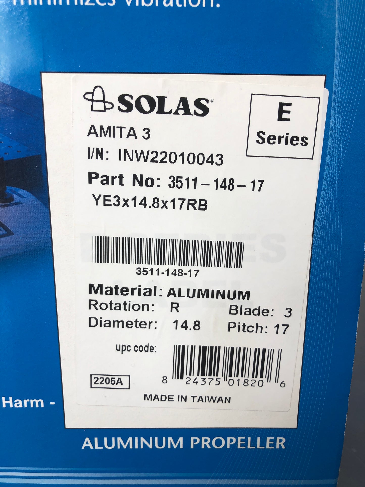 SOLAS 3 Blade Aluminium Propeller 3511-148-17