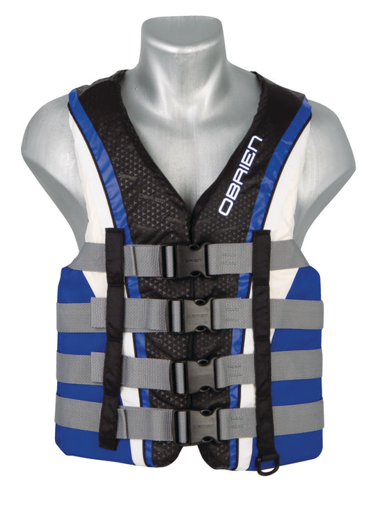 O'Brien Men's 4 Belt Pro Nylon Vest - Blue/Black