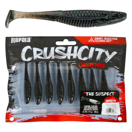 Rapala 2.75'' Crush City The Suspect Softbait - Black Nightmare