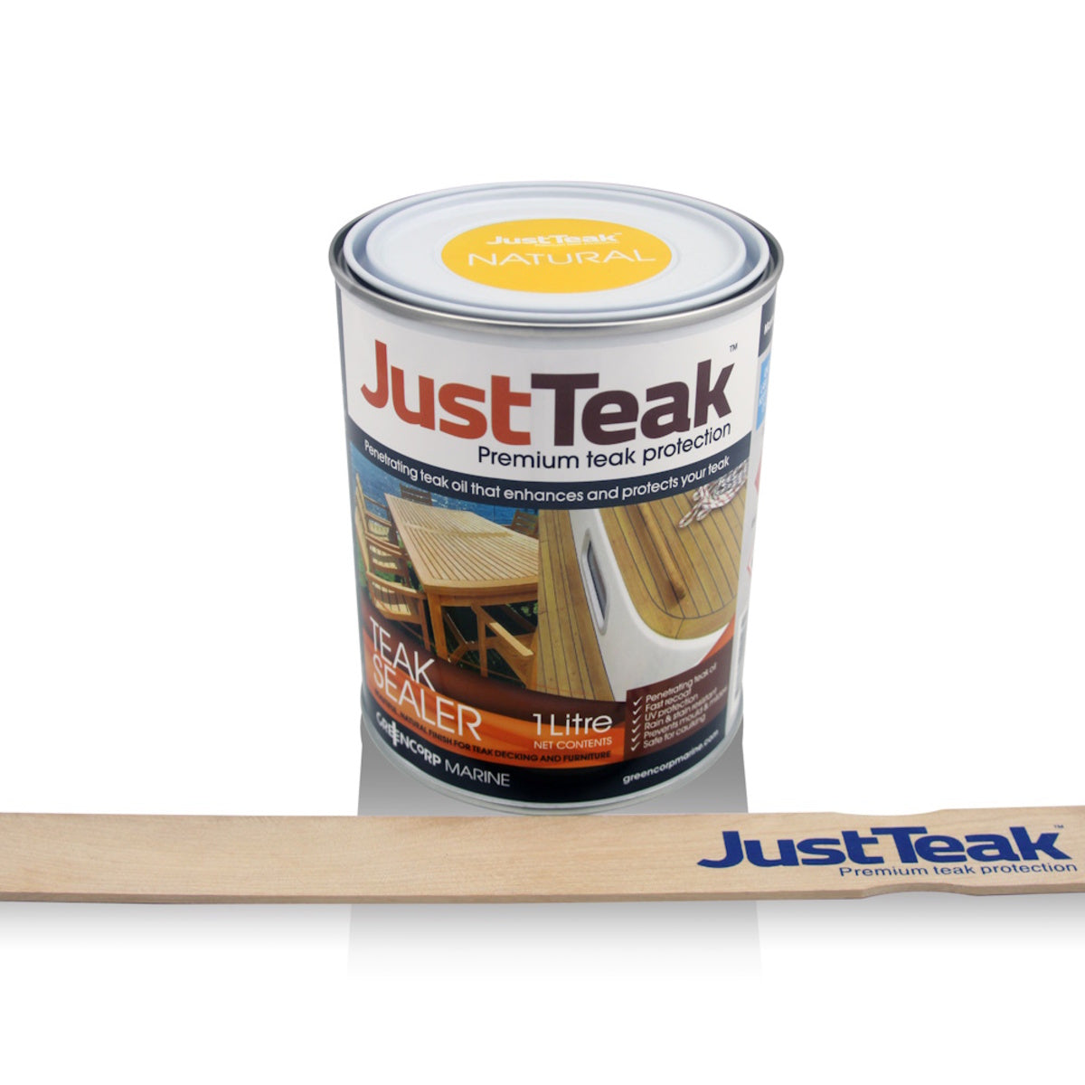 JustTeak Teak Decking & Furniture Dressing & Sealer in Natural - 1L with Stirrer