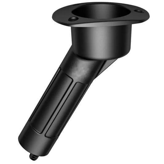 Beerocket Round Flush Mt Abs Rod/Drink Holder Angled 30Degrees With Drain - Black