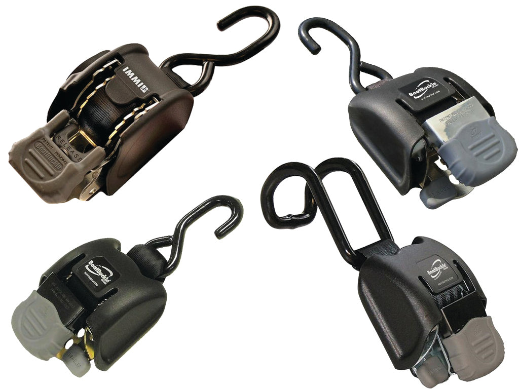 Boat Buckle Retractable 2"x43" Tie Down System - 2500lb Pair