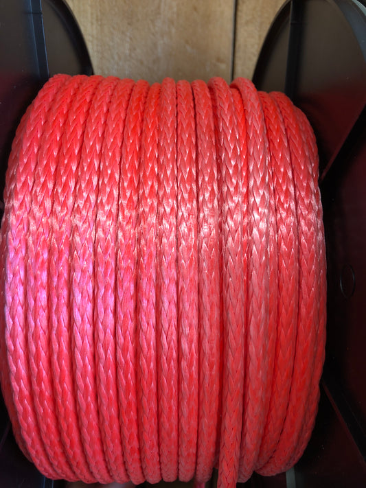 Winch Rope Dyneema Core 8mm - Orange Fluro