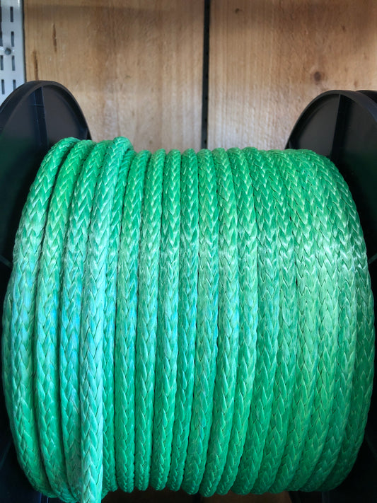 Dyneema Core Single Braid Winch Rope PU Green 10mm