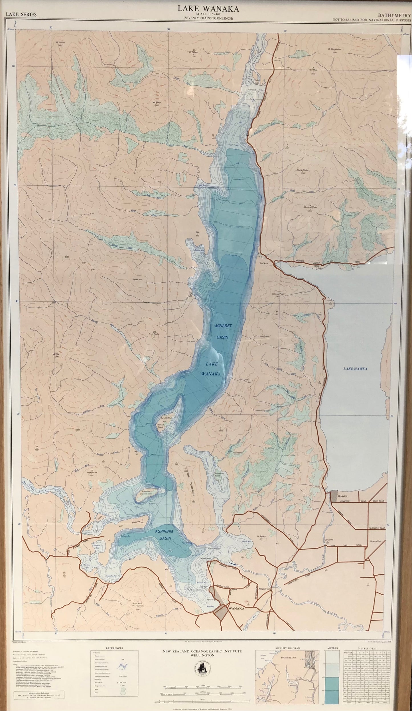 Lake Wanaka Chart Scale 1 : 55 440