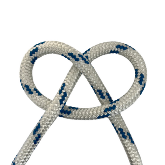 Double Braid 10mm - White w/ Blue Fleck