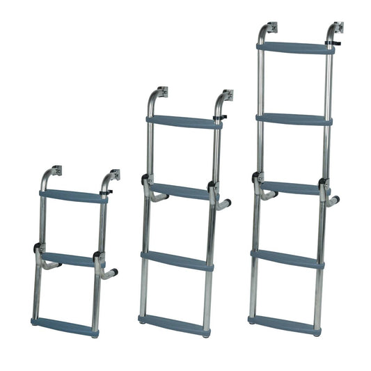 OceanSouth Stainless Steel Long Base Folding Ladders