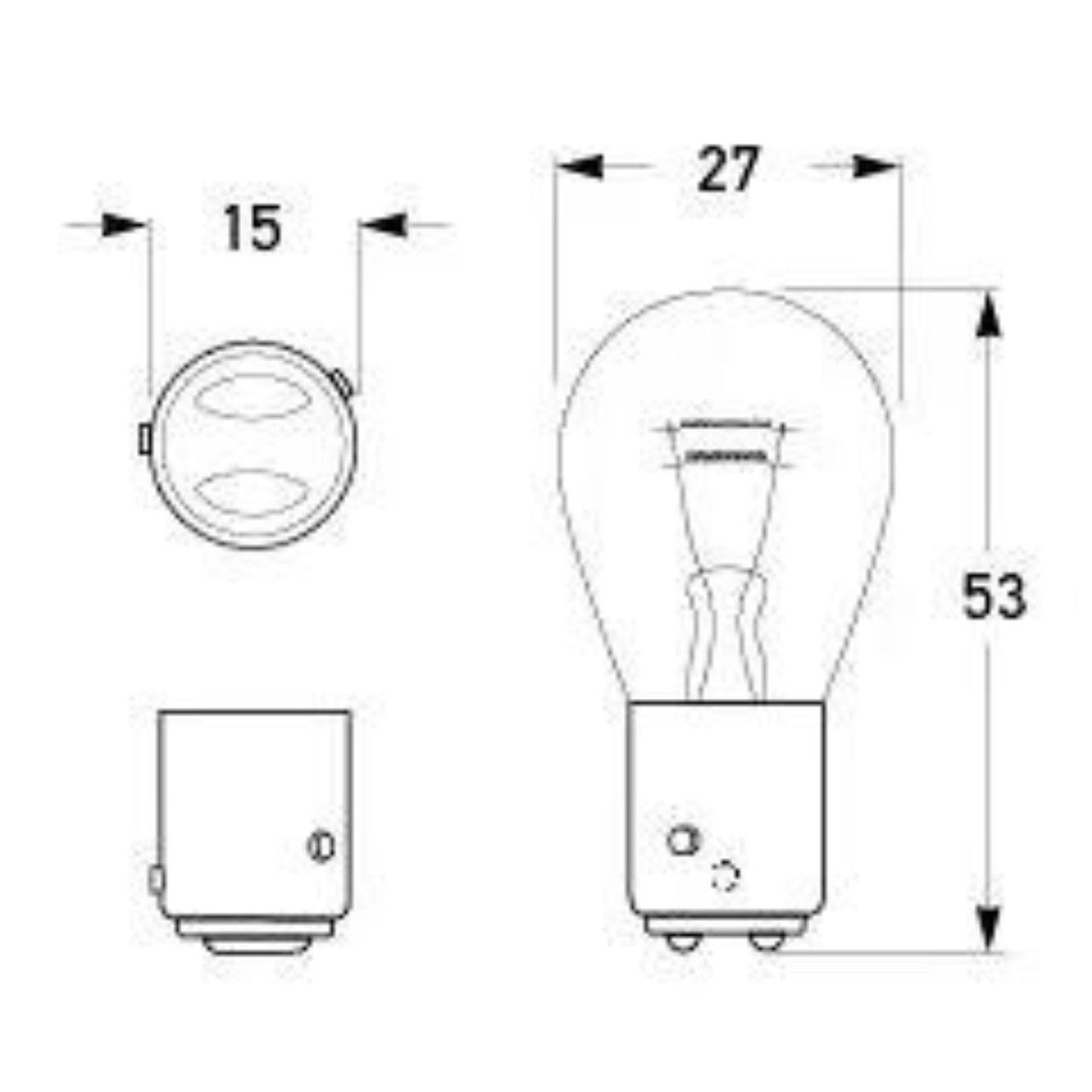 Hella Stop / Tail Bulb P21/14W 12V 21/4W BAZ15d