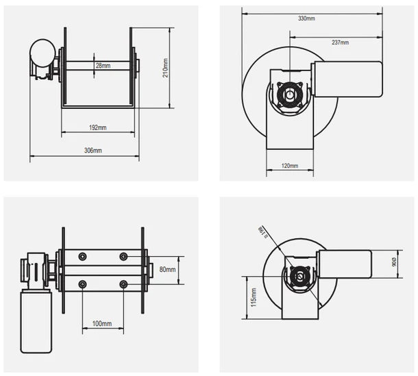 Viper PS SS Micro Drum Winch 60m Package