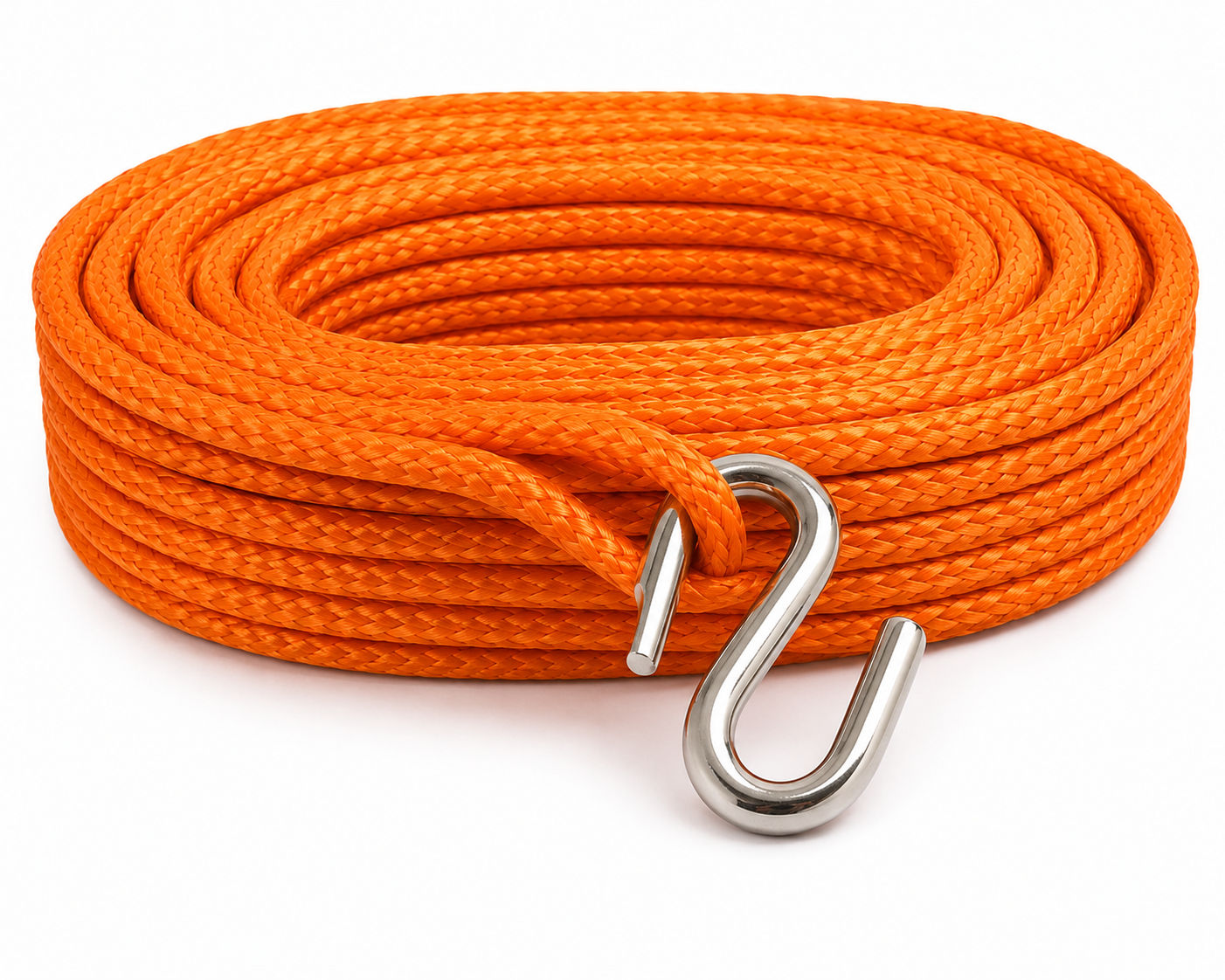 Winch Rope 8mm Dyneema - Orange with HR S Hook