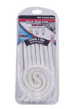 Dock/Bow Line Pre-Spliced - Double Braid Twin Pack White