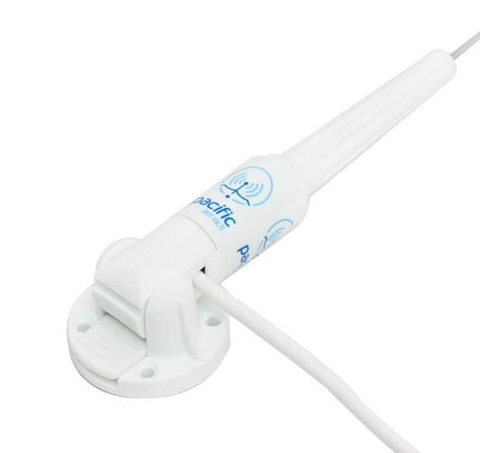 Pacific Aerials SeaMaster VHF Antenna with Base and 1m Cable White