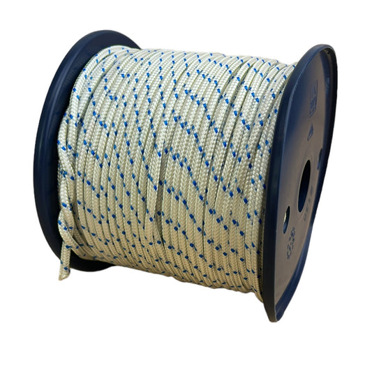 Stock Rope - Dairy 4mm Double Braid White with Blue Flecks