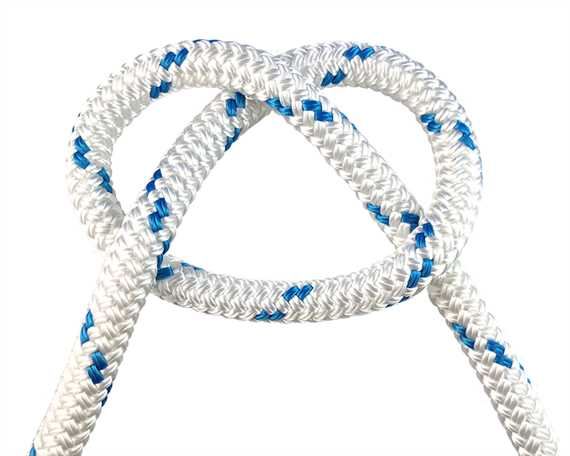 Double Braid 12mm - White w/ Blue Fleck