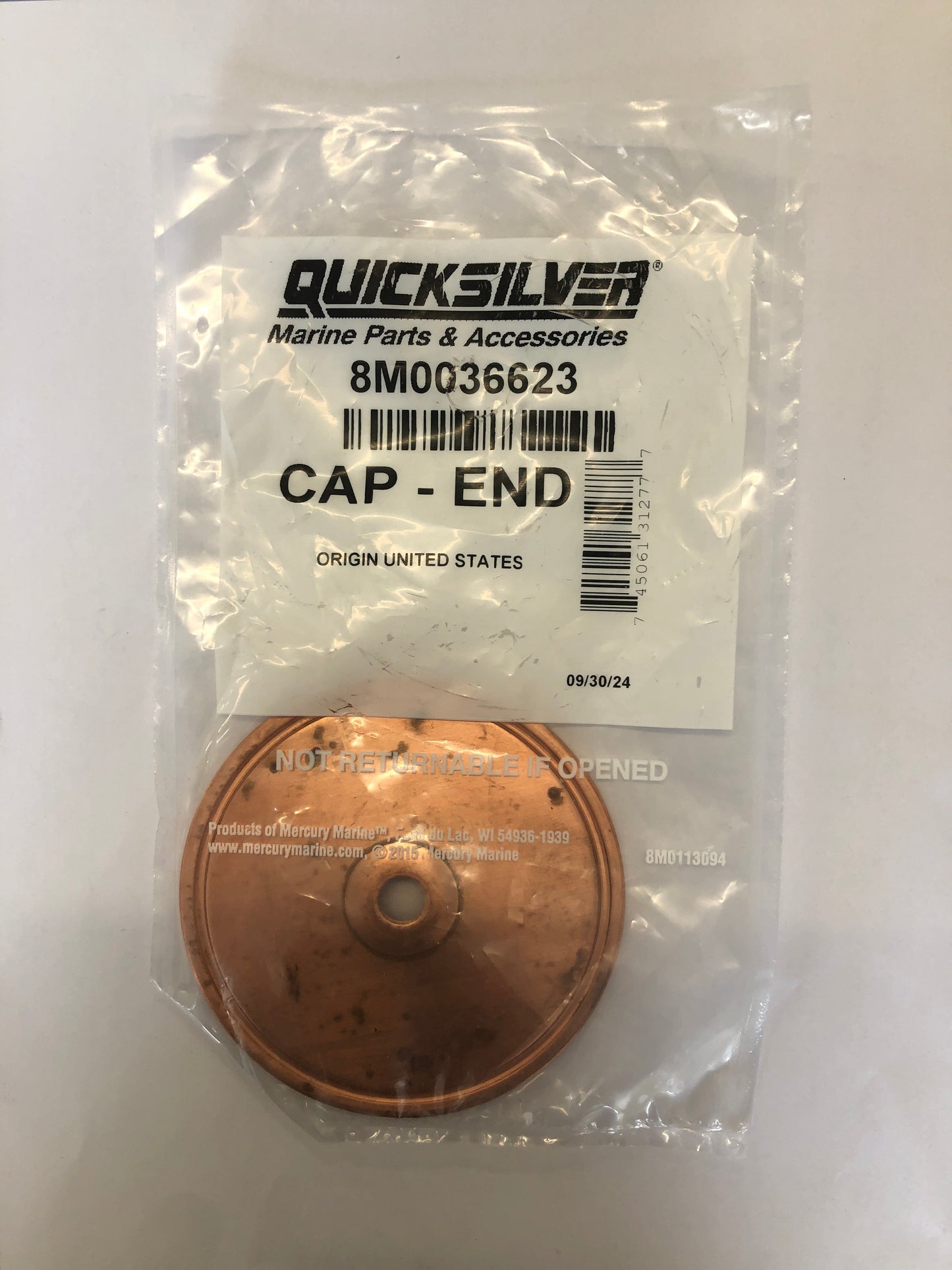Quicksilver End Cap 8M0036623