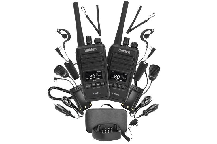 Uniden UH755-2DLX 5W UHF Handheld Radio Twin