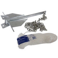 BLA Galvanised Sand Anchor Kit 4Lb with 6mm x 50m Rope and 2 x 6mm Chain