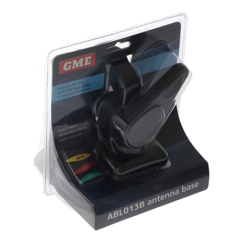 GME ABL013B Single Swivel Rectangular Antenna Base Black