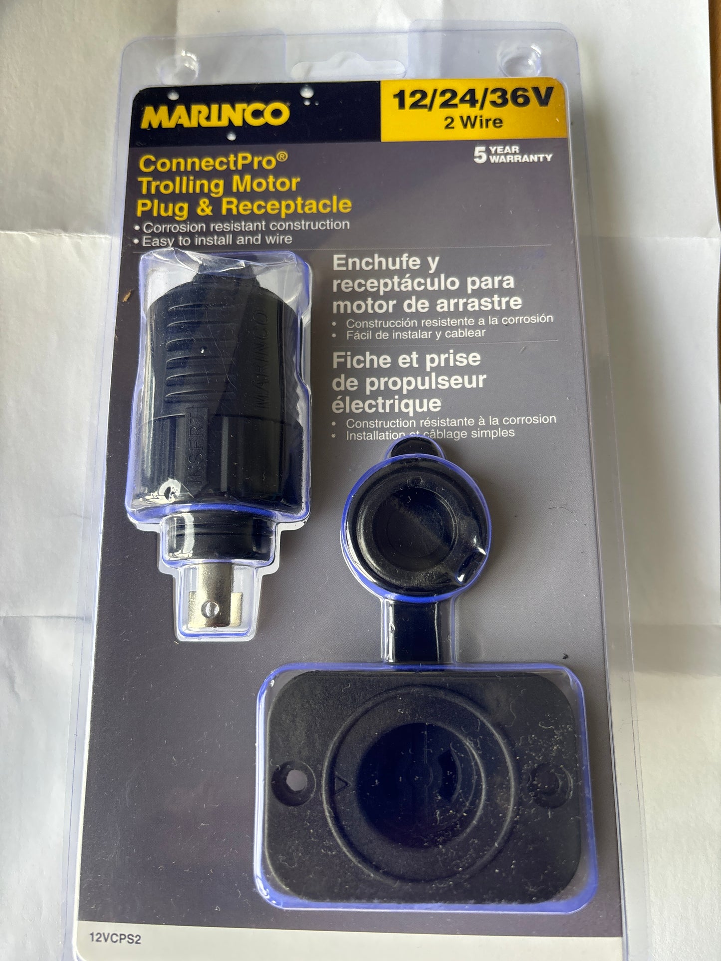 Marinco 12/24/36v 2 Wire Plug & Receptacle