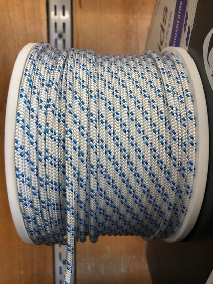 Stock Rope - Dairy 4mm Double Braid White with Blue Flecks