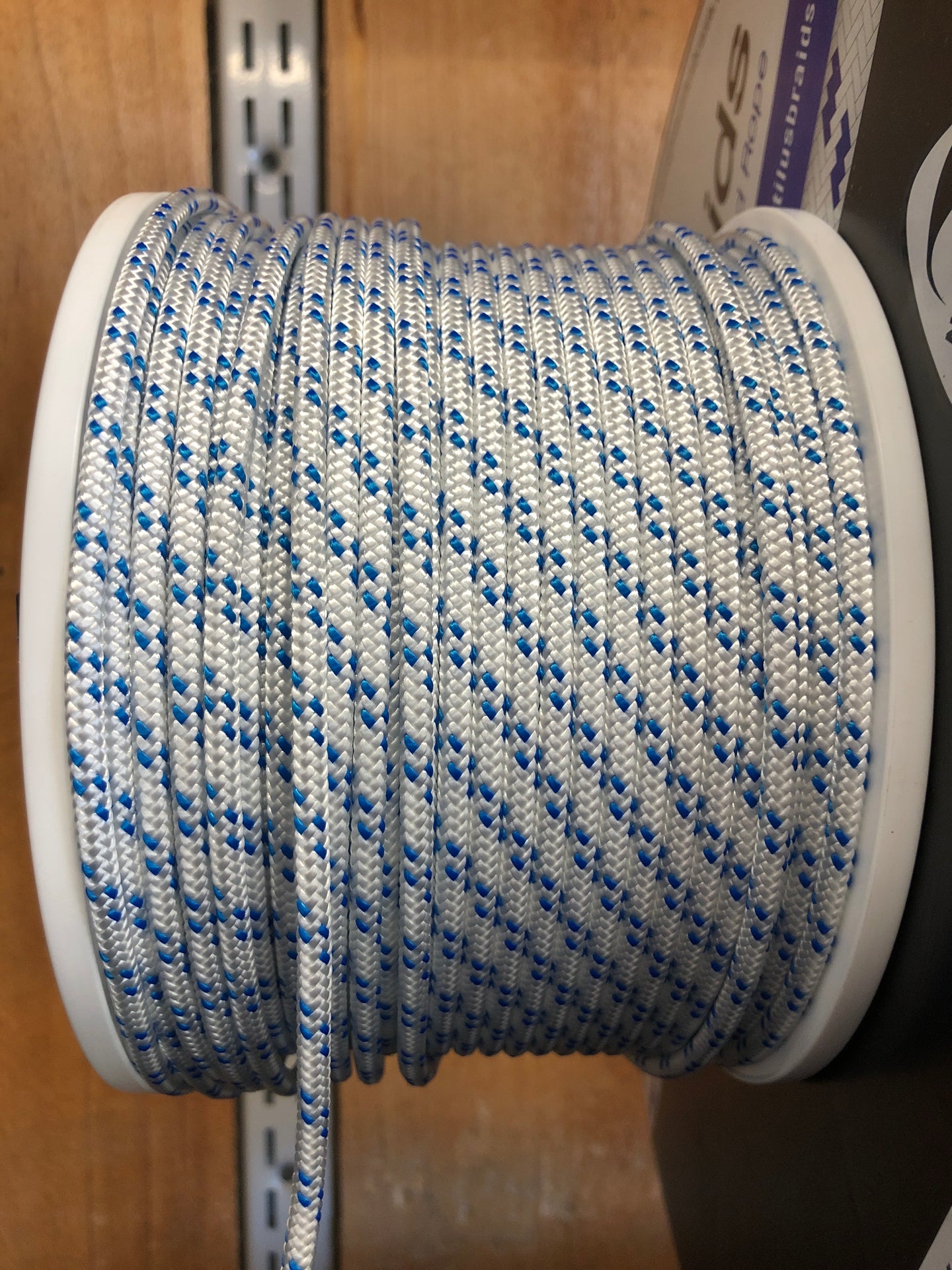 Stock Rope - Dairy 4mm Double Braid White with Blue Flecks