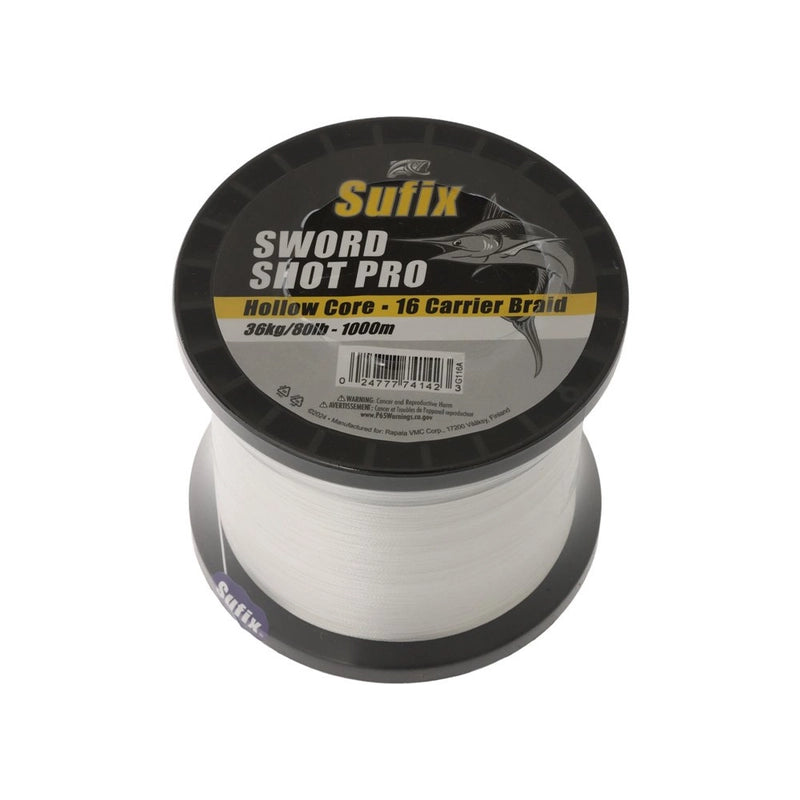 Sufix Hollow Core 16 Carrier Braid White 1000m 80LB White