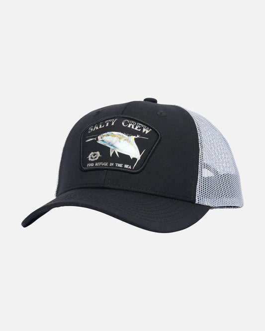 Salty Crew Surface Retro Trucker Cap in Black/Bone