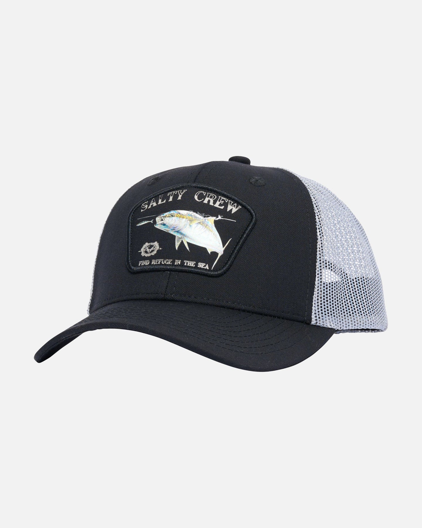 Salty Crew Surface Retro Trucker Cap in Black/Bone