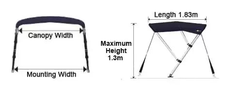 3 Bow Classic Bimini Top – Stainless Steel