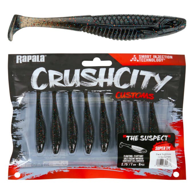 Rapala 2.75'' Crush City The Suspect Softbait - Black Nightmare