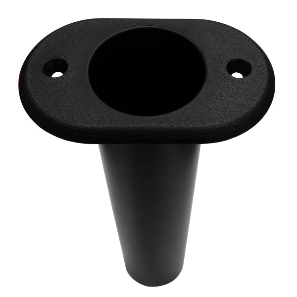 Straight Flush Mount Rod Holder - Black