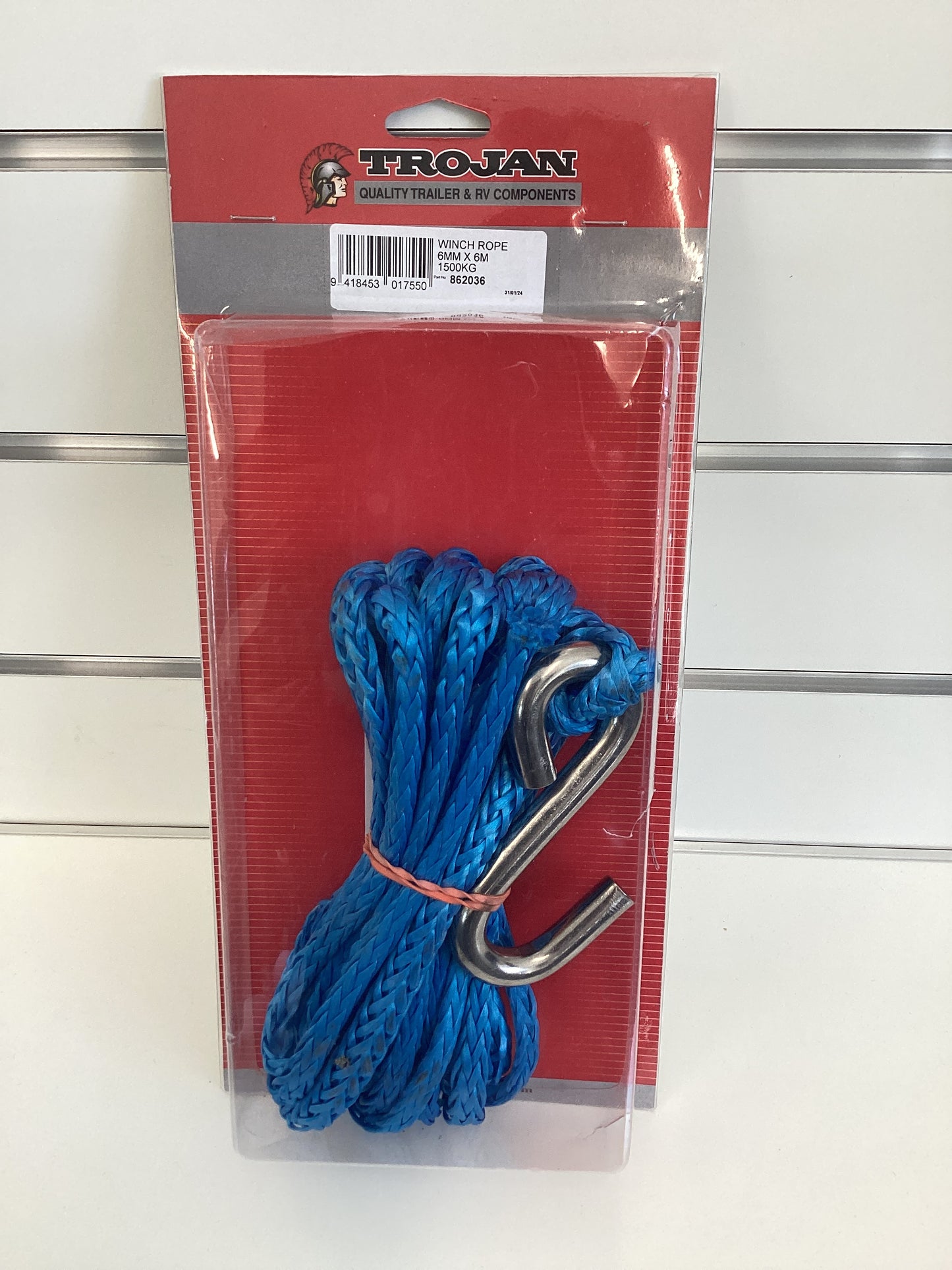 Winch Rope 6mm x 6M 1500kg Capacity