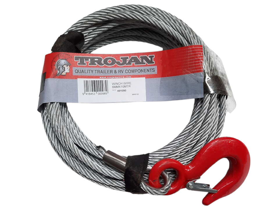 Winch Wire with 1500kg Capacity 6mm x 10M