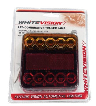 Whitevision Right Tail LED 100x100mm - 10-30V - 400M Wire