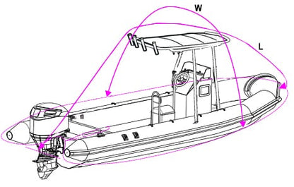 Ocean South Full Storage Cover for Ribs fitted with T-Top