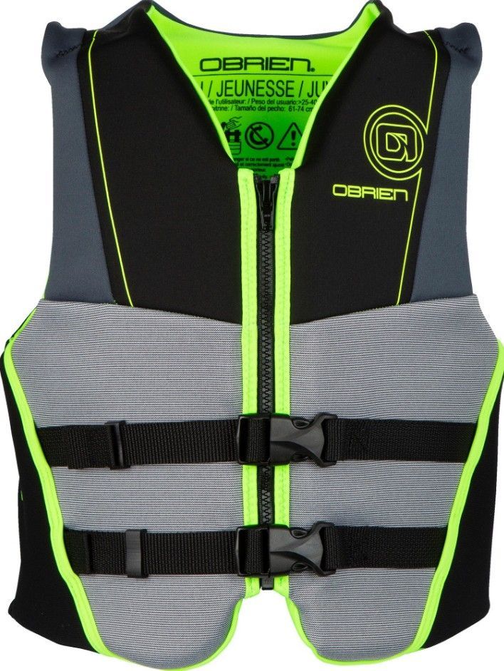 O'Brien Youth Traditional Neoprene Hinge Vest Lime