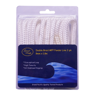 Grand Pacific Double Braid Fender Lines 8Mm X 1.8M (2-Pk) White