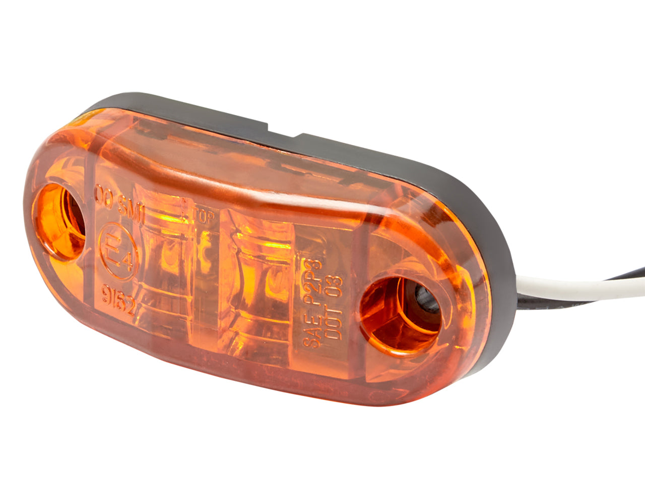 Amber Rectangular LED Multi Volt Marker Light - 65x27mm