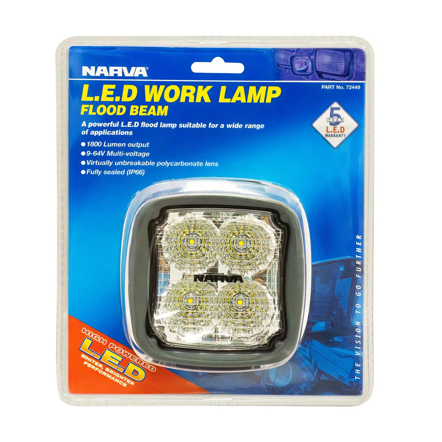 9-64V LED Work Lamp Flood Beam