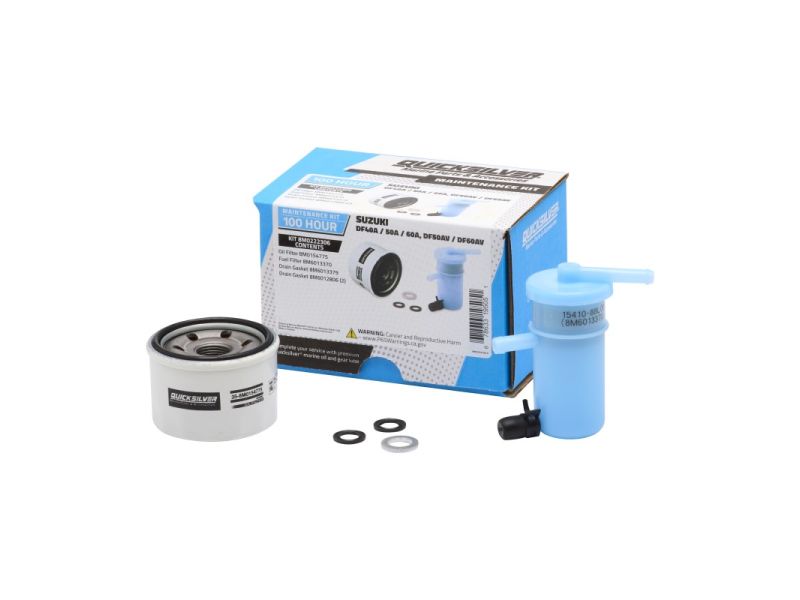 Quicksilver 8M0222306 100 Hour Maintenance Kit, Suzuki DF40A/50A/60A and DF50AV/DF60AV