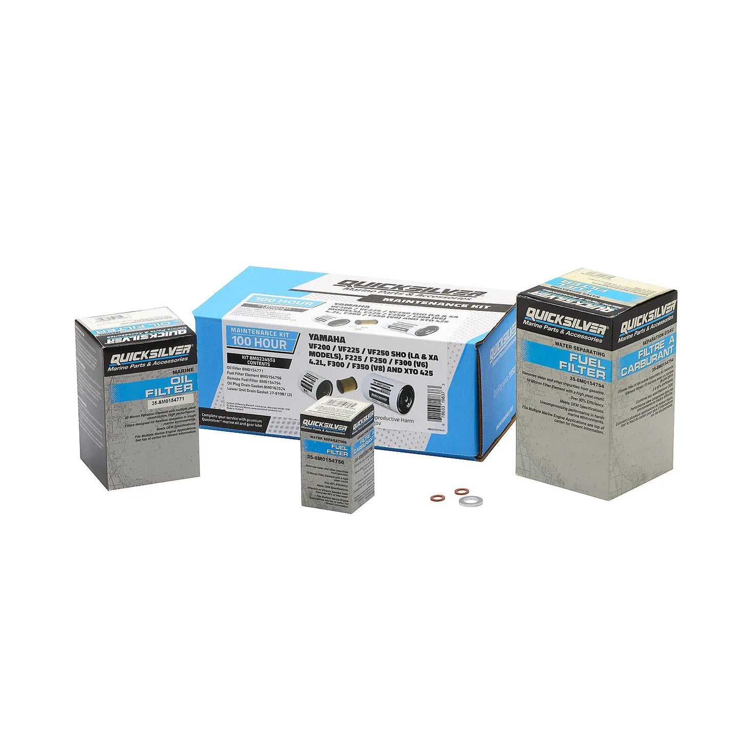 Quicksilver 8M0224553 100 Hour Maintenance Kit for Yamaha 200-350 and XTO 425 Outboards