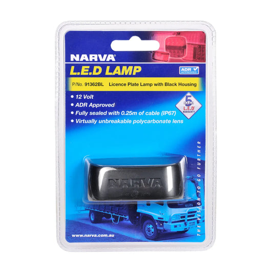 Licence Plate Lamp With Black Housing