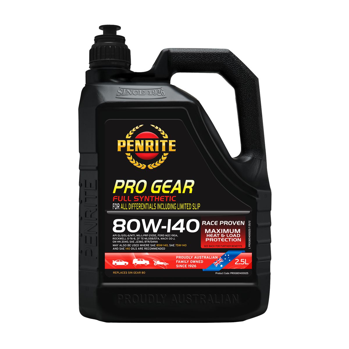 Penrite Pro Gear 80W-140 Full Synthetic Gear Oil 2.5L