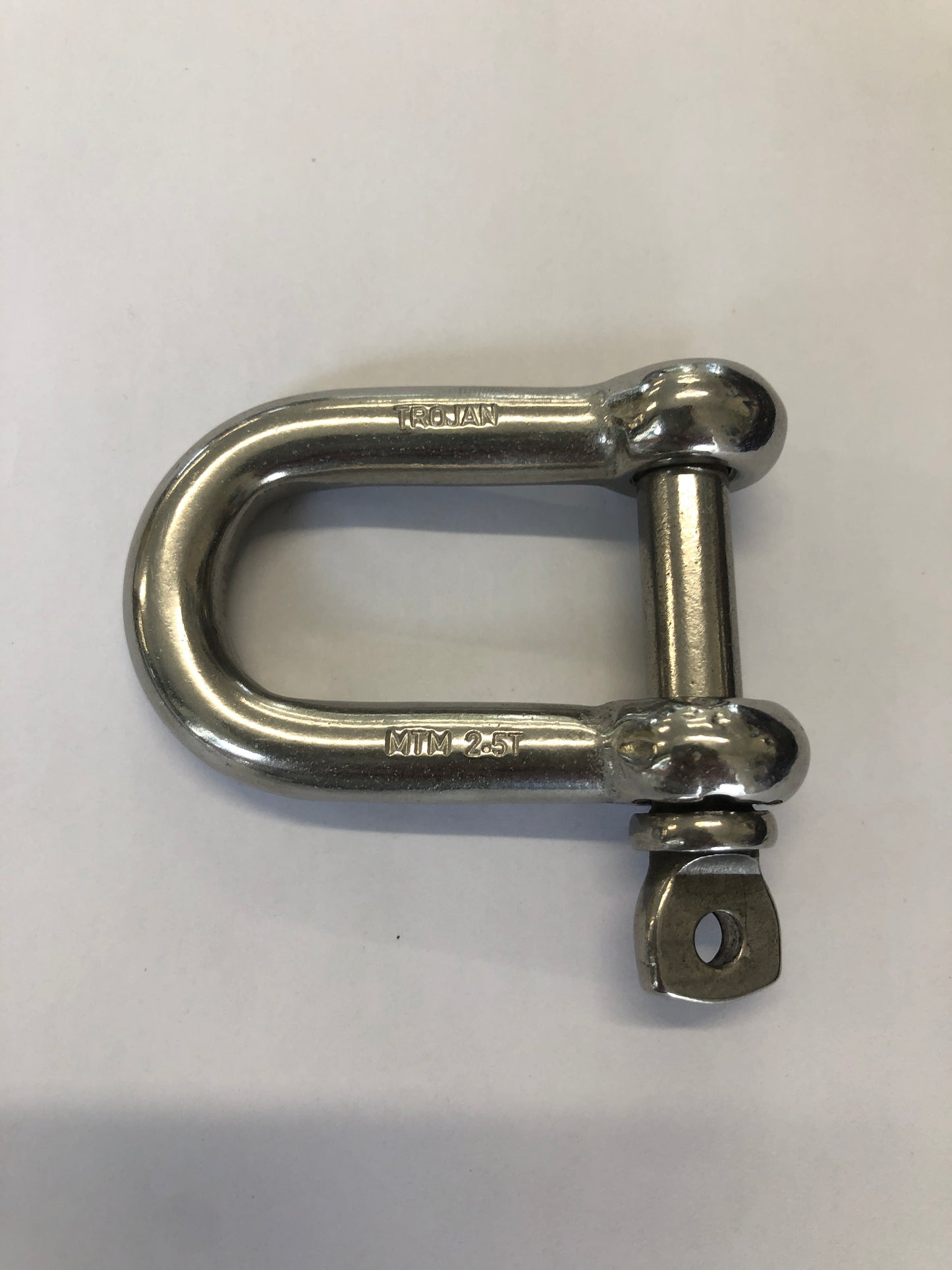 Trojan Stainless Steel D Shackle 10mm with Captive Pin 2.5 Tonne