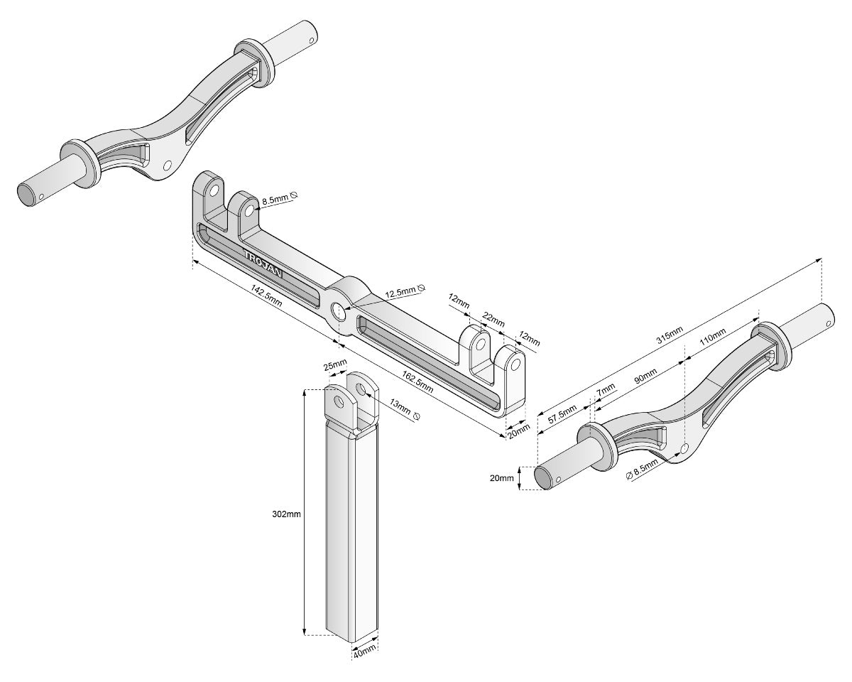 Wobble Roller Bracket Assembly - Quad