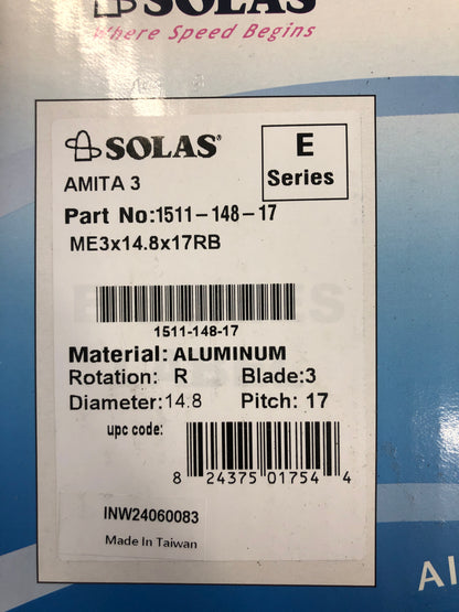 SOLAS 3 Blade Aluminium Propeller 1511-148-17