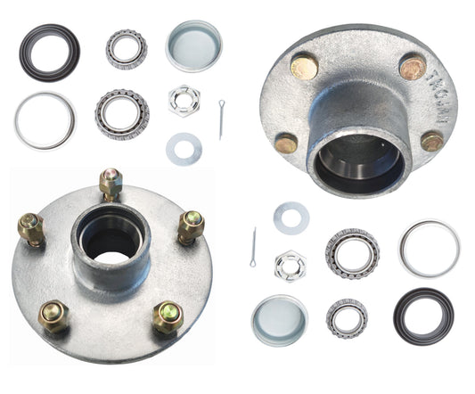 Trojan 1500kg Non Braked Hub Set Pair 5 x 4 1/4 x 7/16" Galvanised - No stub axles
