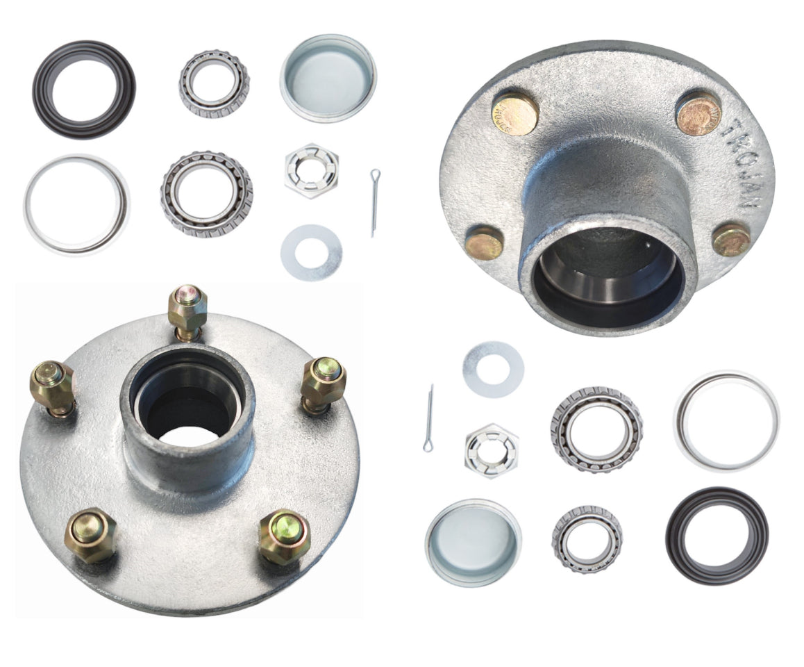 Trojan 1500kg Non Braked Hub Set Pair 5 x 4 1/4 x 7/16" Galvanised - No stub axles